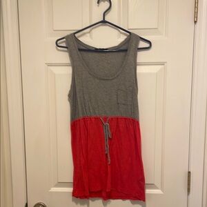 Gray and Coral Sleeveless Women's Dress/Coverup